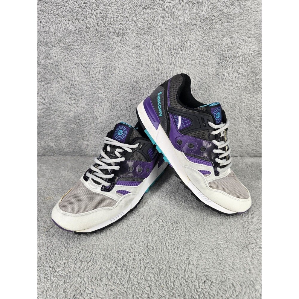 Saucony Grid SD Gray/Purple/Teal Athletic Trainer Shoes Men Size: 9.5.
